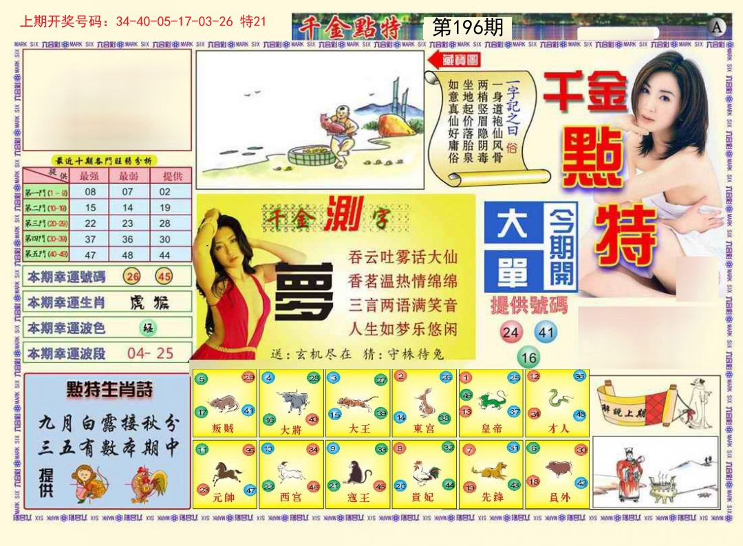 2024196期千金点特A