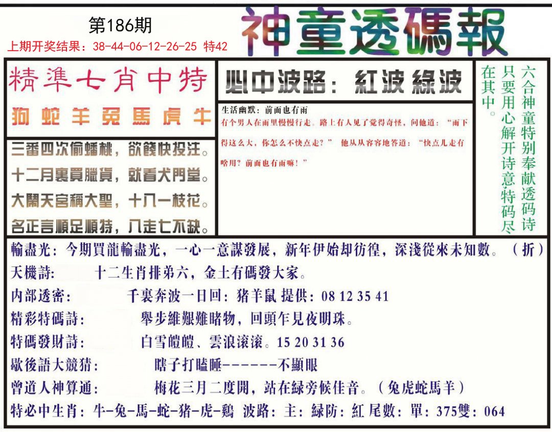 2024186期神童透码报