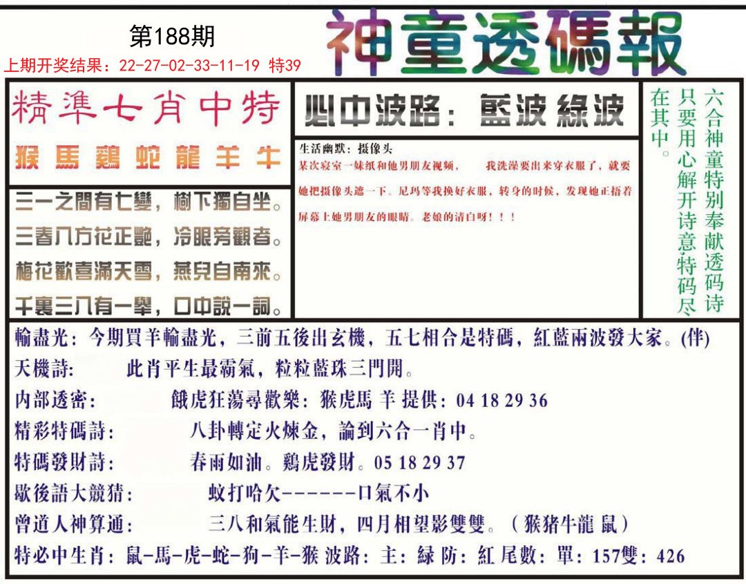 2024188期神童透码报