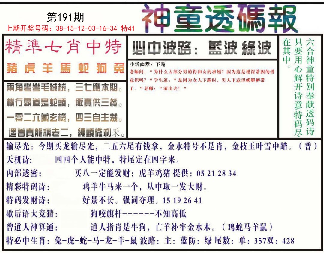 2024191期神童透码报