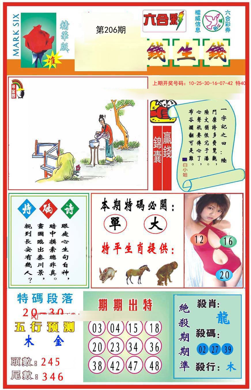 2024206期九龍钱生钱(推荐)