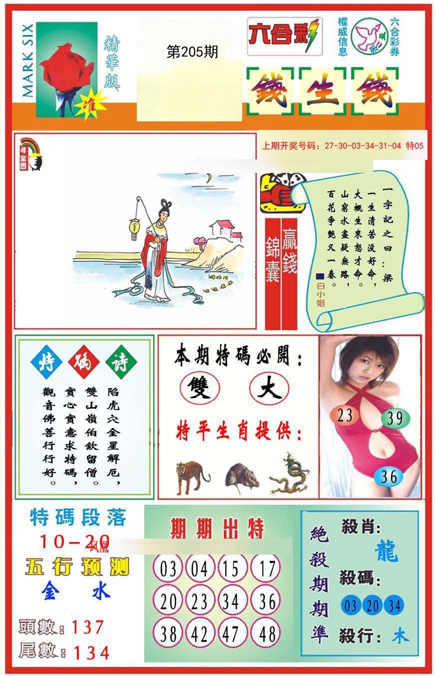 2024205期九龍钱生钱(推荐)
