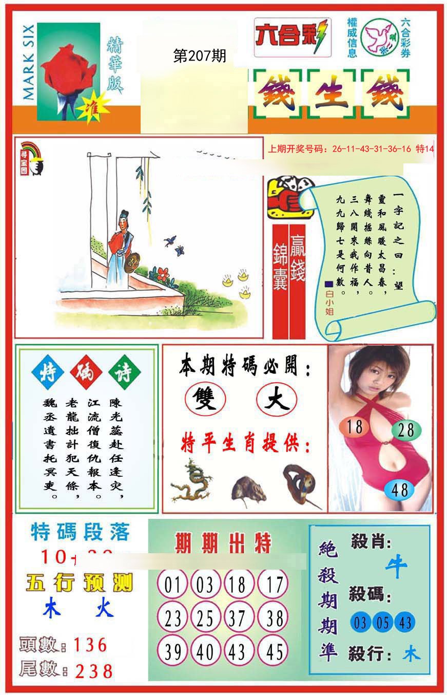 2024207期九龍钱生钱(推荐)