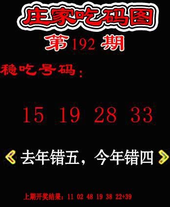 2024192期庄家吃码图