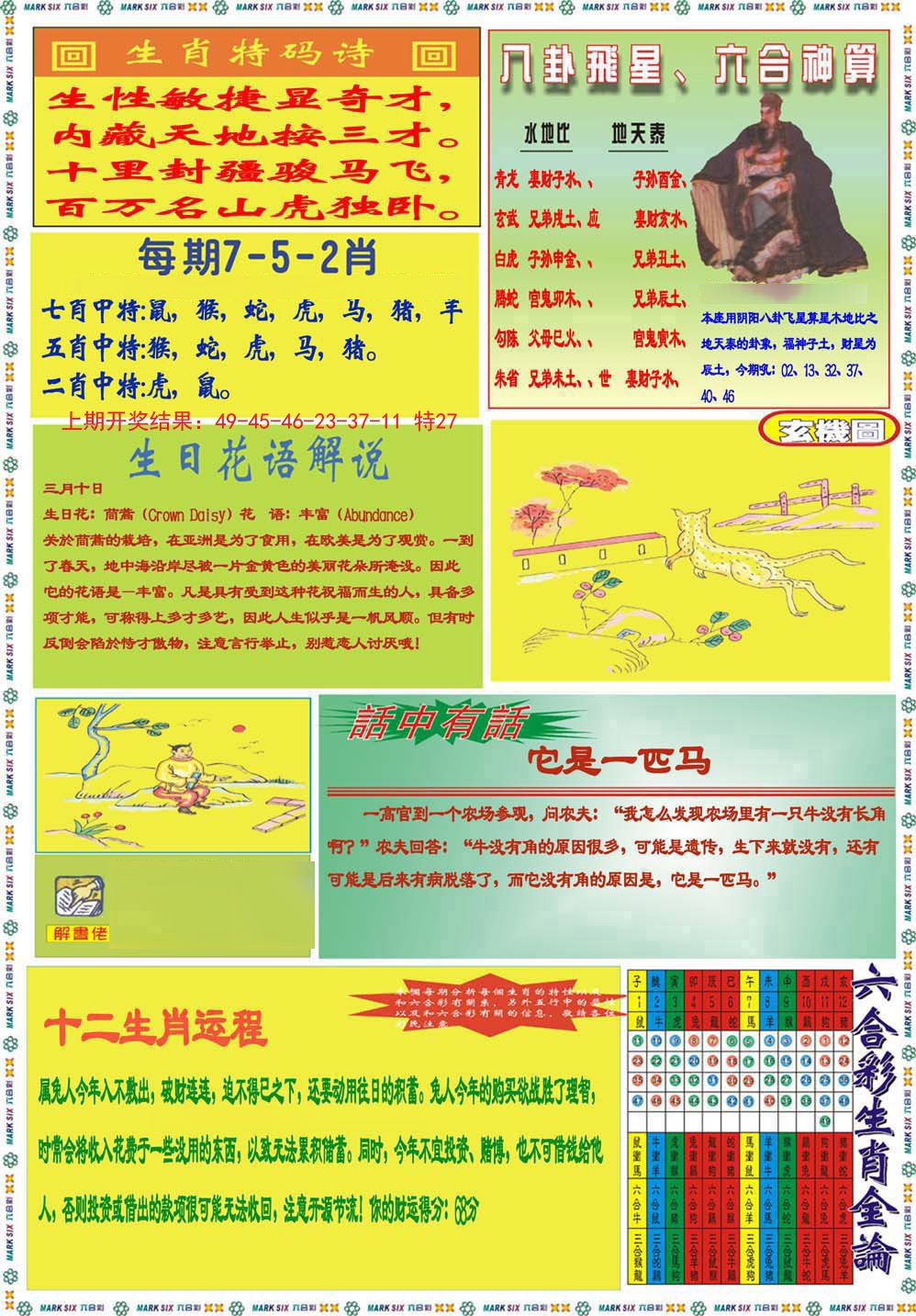 2024182期九龍马经B(推荐)