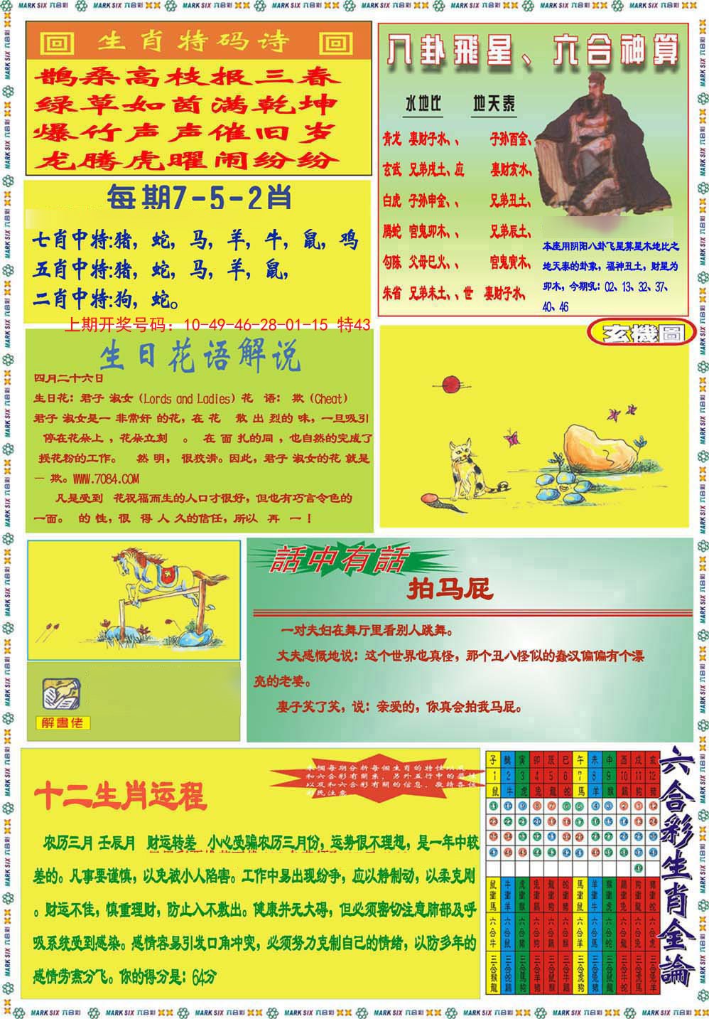 2024201期九龍马经B(推荐)