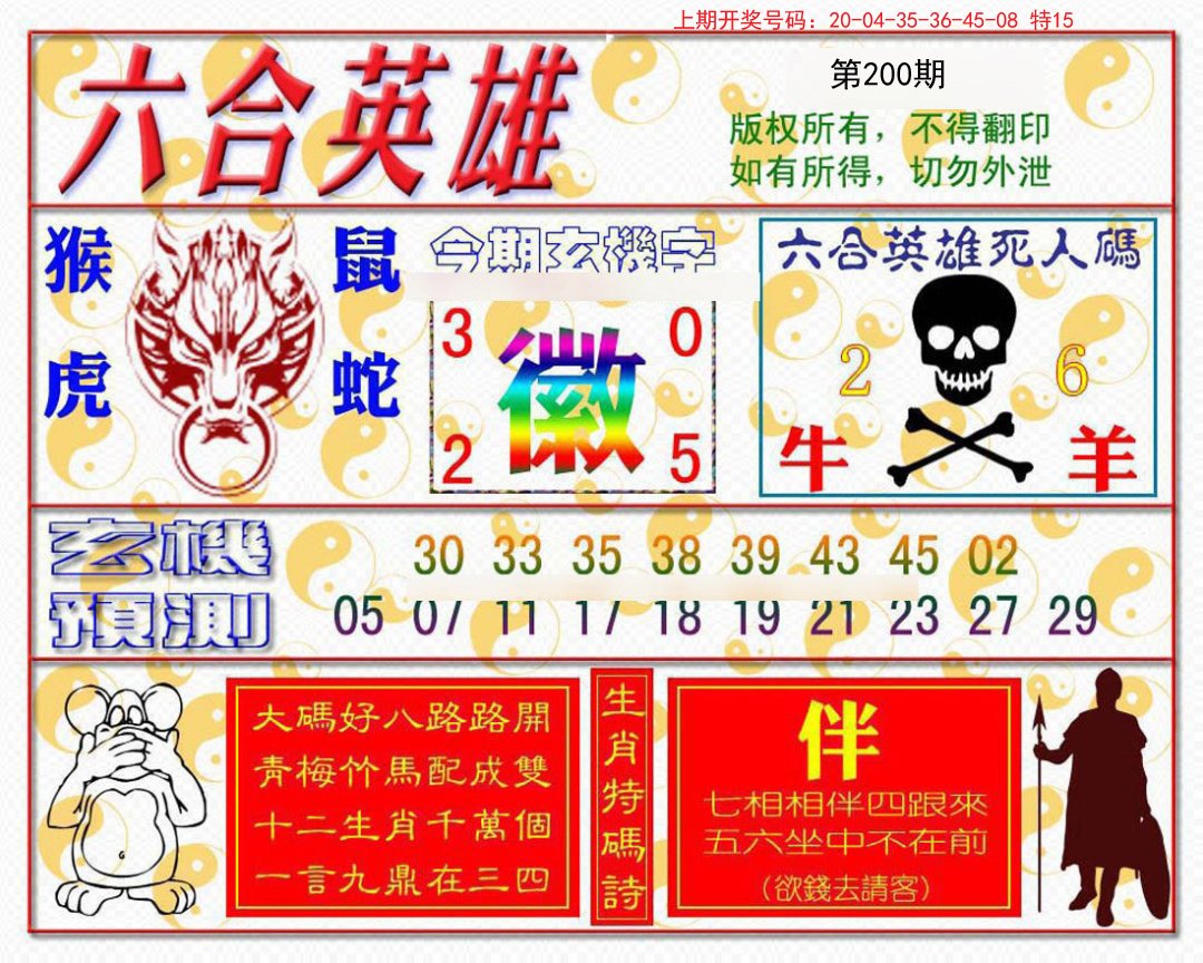 2024200期六合英雄