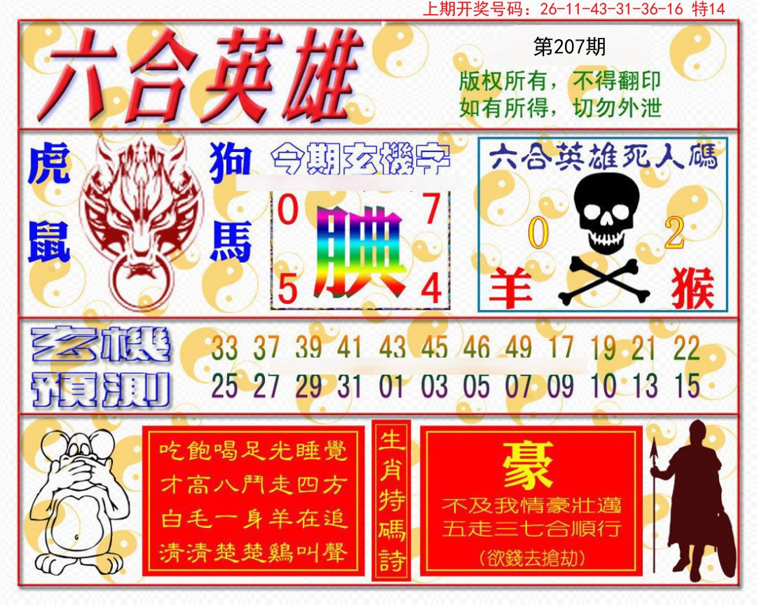 2024207期六合英雄