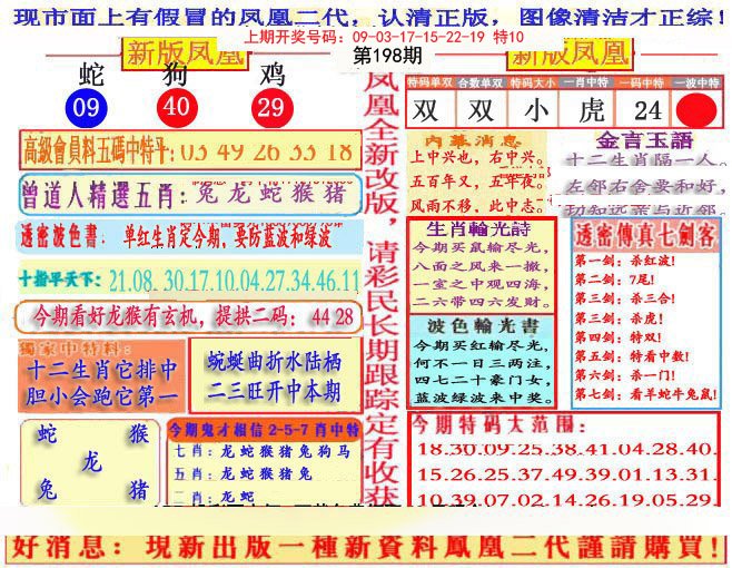 2024198期另二代凤凰报