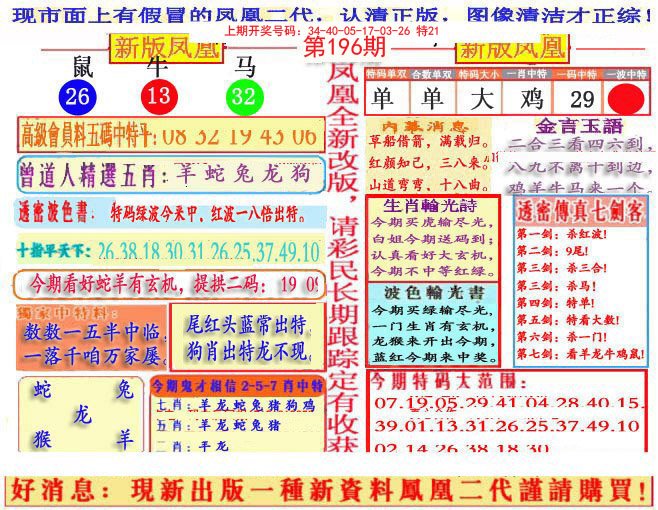2024196期另二代凤凰报