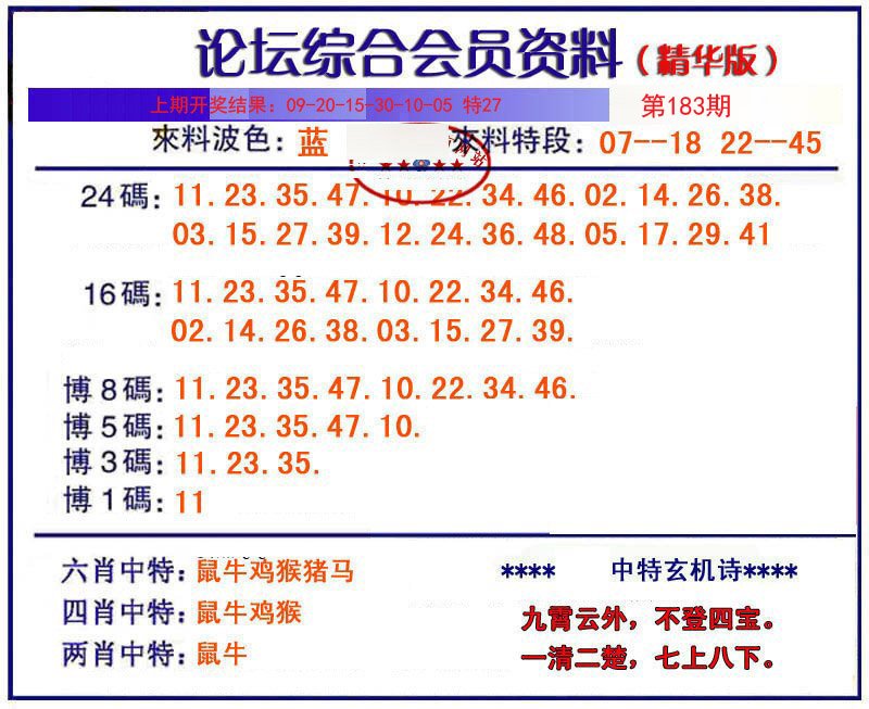 2024183期综合会员资料