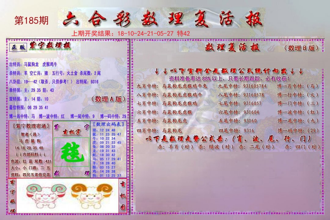 2024185期数理复活报