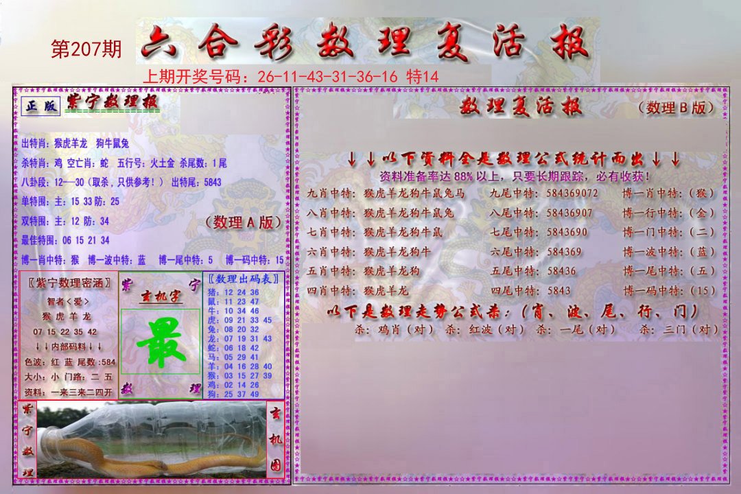 2024207期数理复活报
