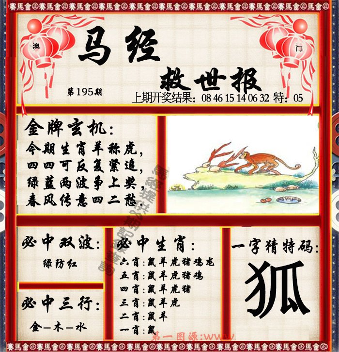 2024195期马经救世报