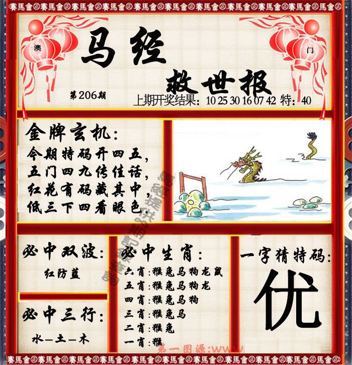 2024206期马经救世报