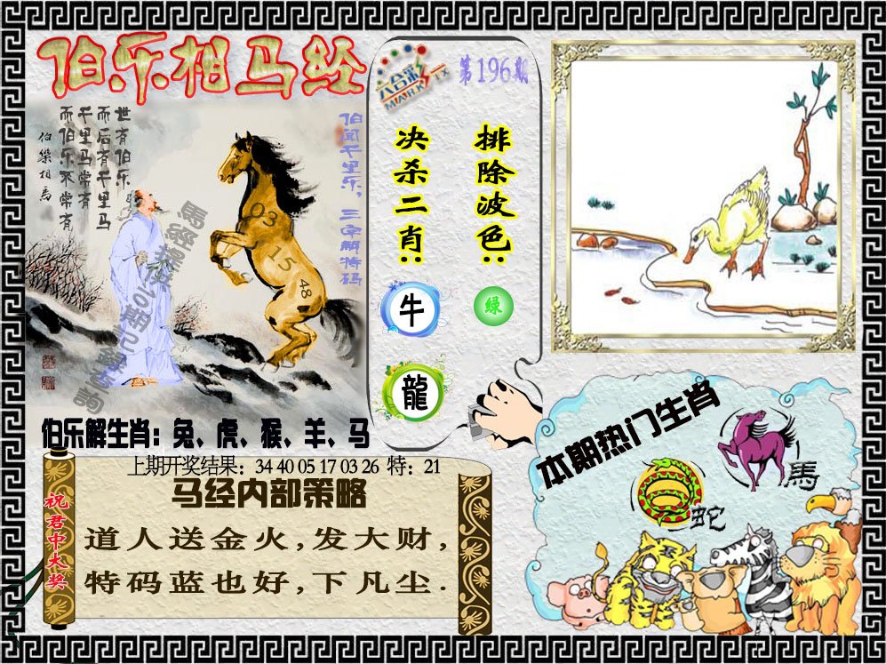 2024196期伯乐相马经