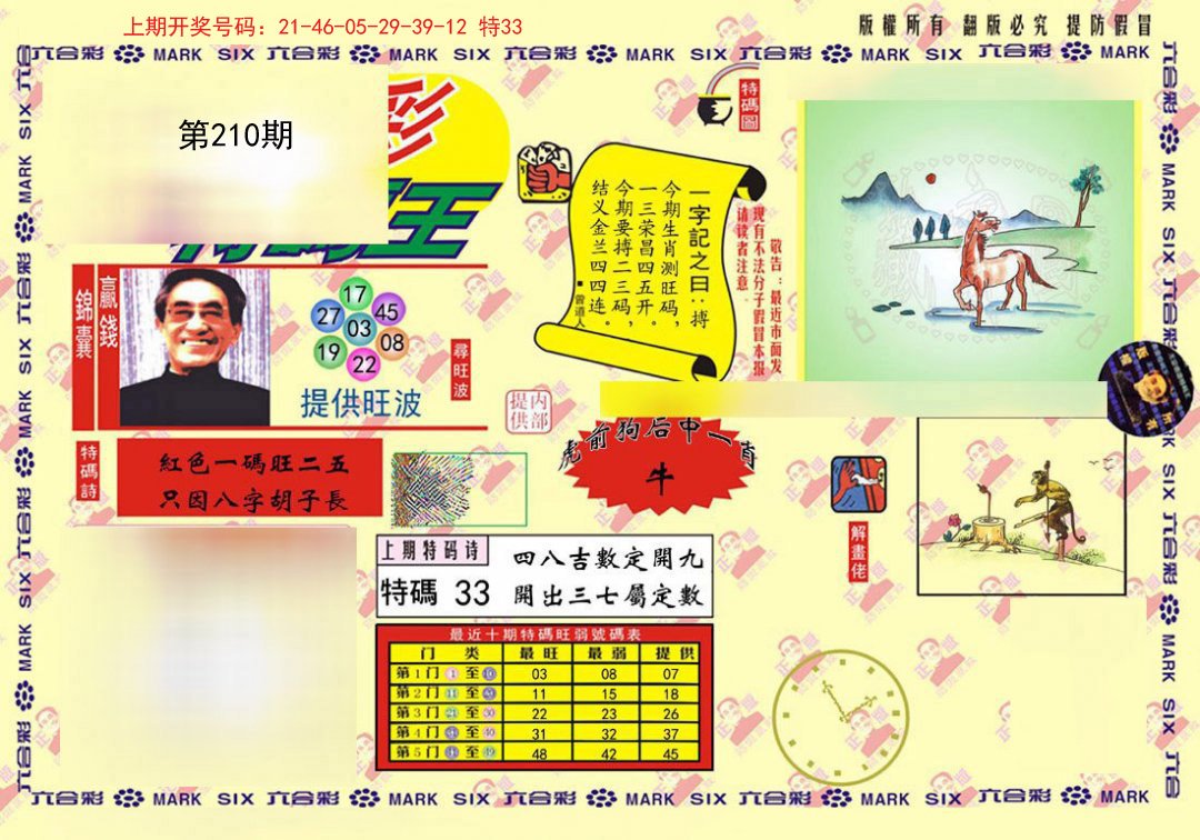 2024210期心水特码(信封)