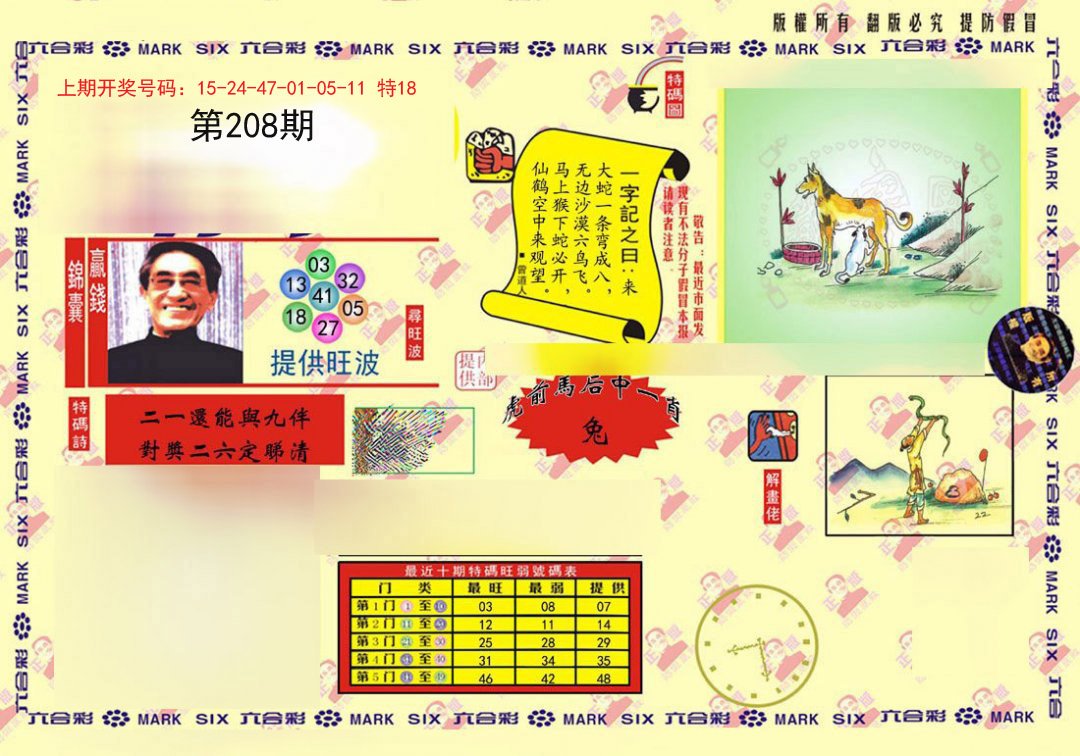 2024208期心水特码(信封)