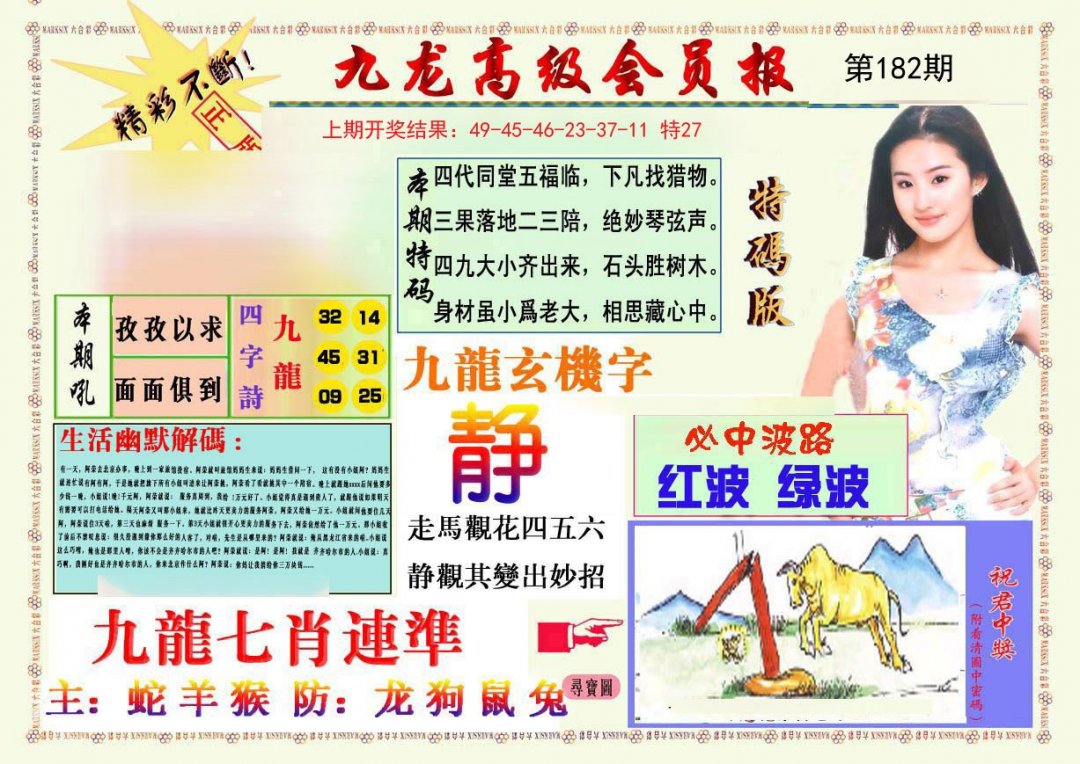 2024182期九龙高级会员报