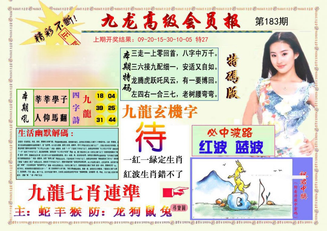 2024183期九龙高级会员报