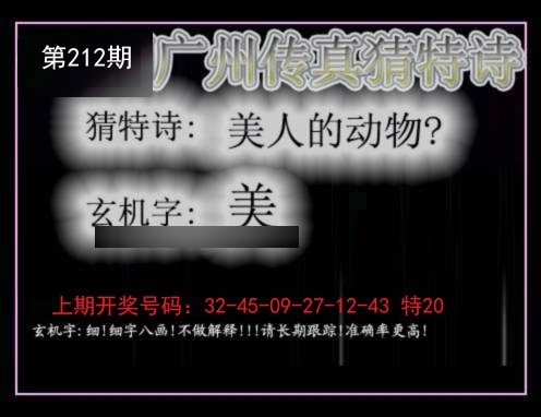 2024212期广州传真猜特诗
