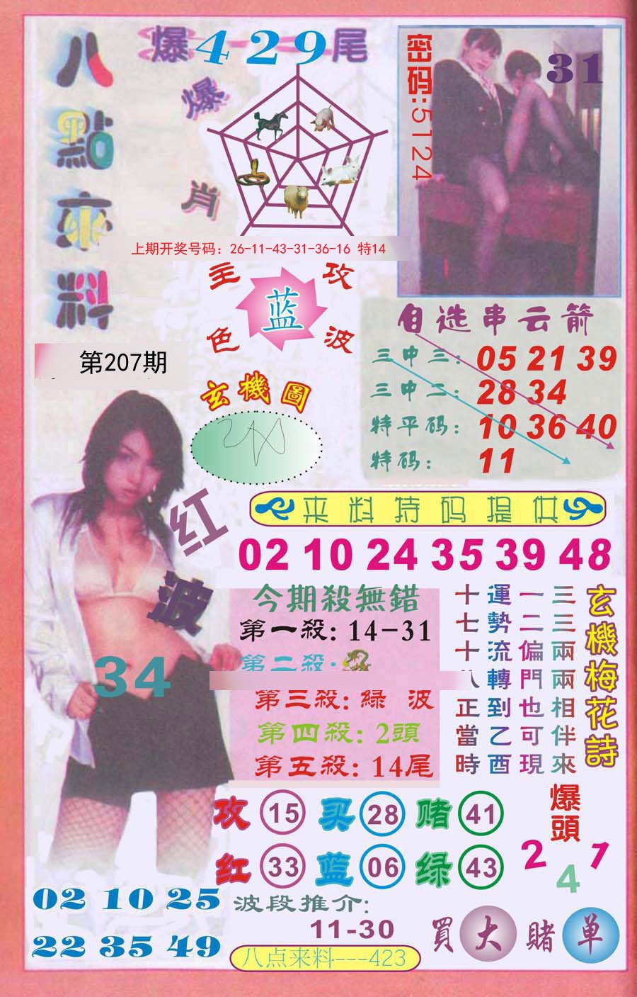2024207期传真八点来料