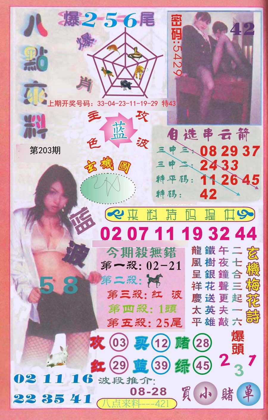2024203期传真八点来料