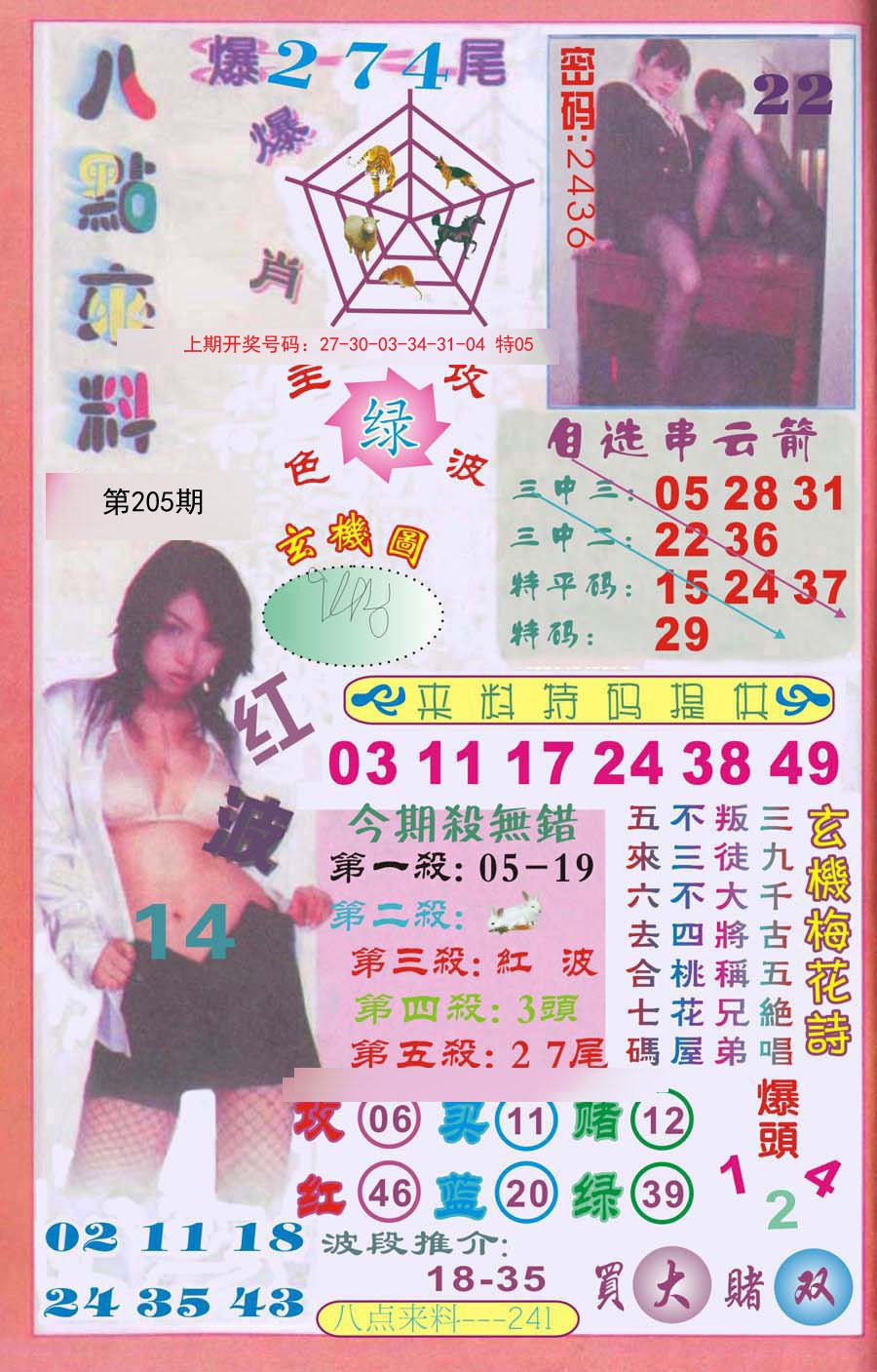 2024205期传真八点来料