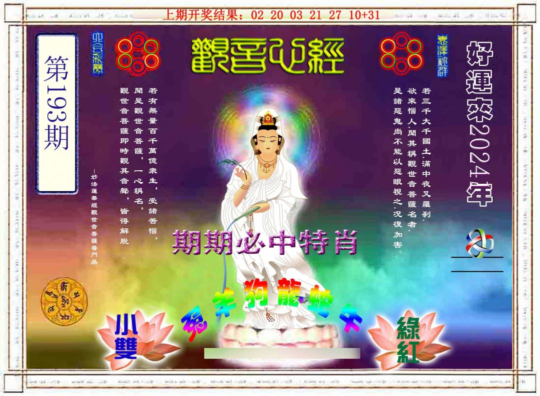 2024193期观音心经