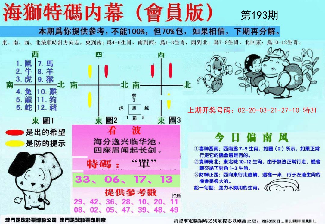 2024193期另版海狮特码内幕报