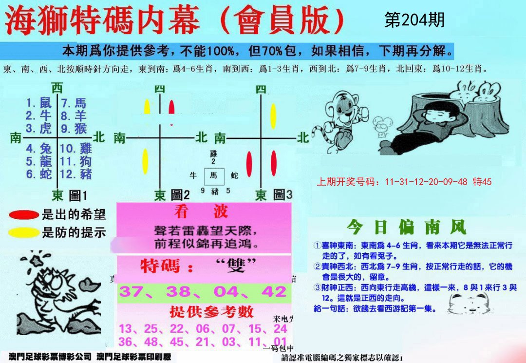 2024204期另版海狮特码内幕报
