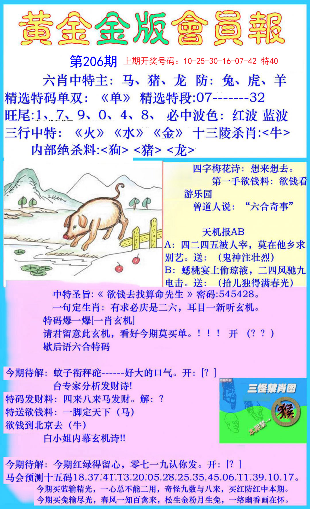 2024206期黄金金版会员报