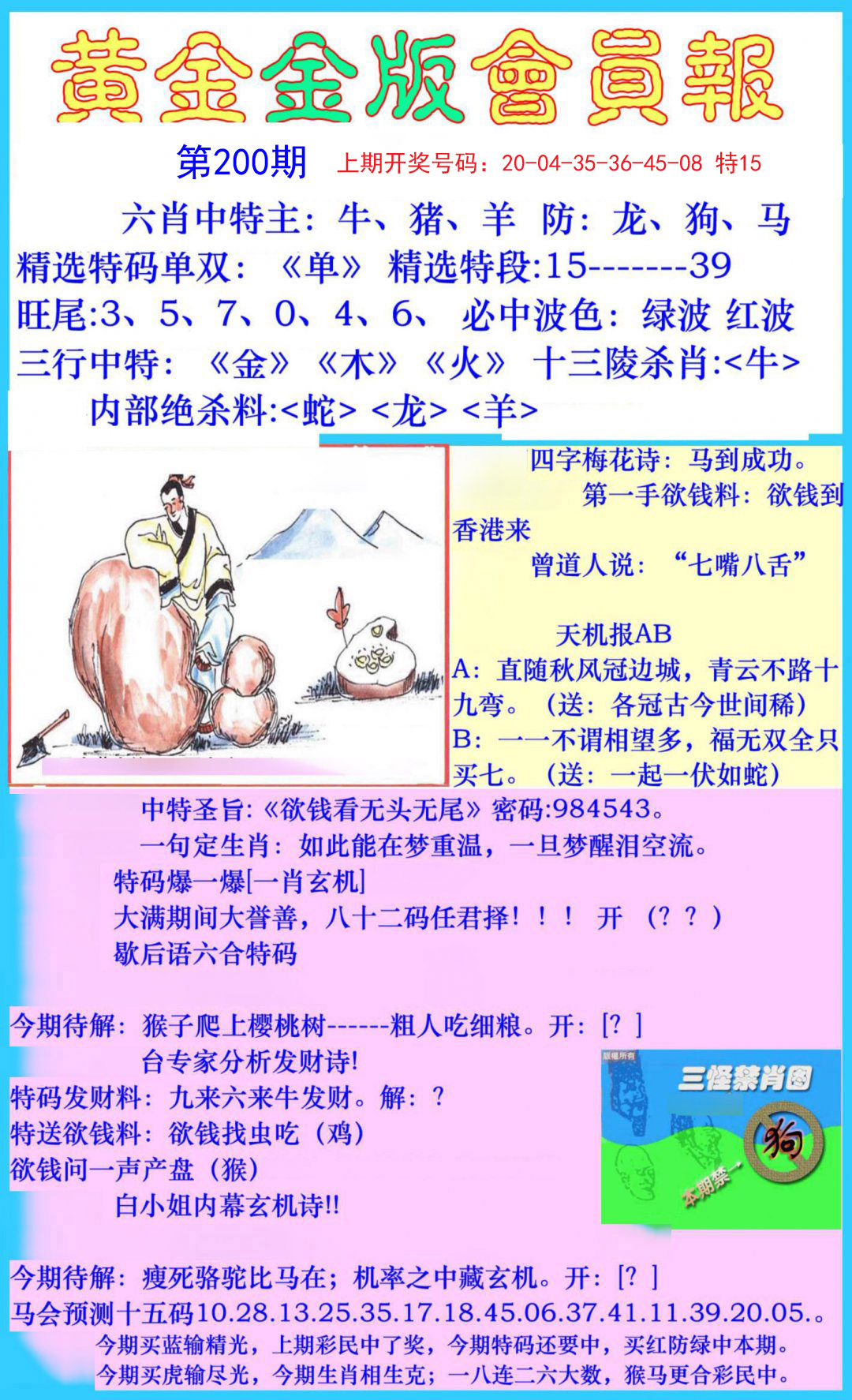 2024200期黄金金版会员报