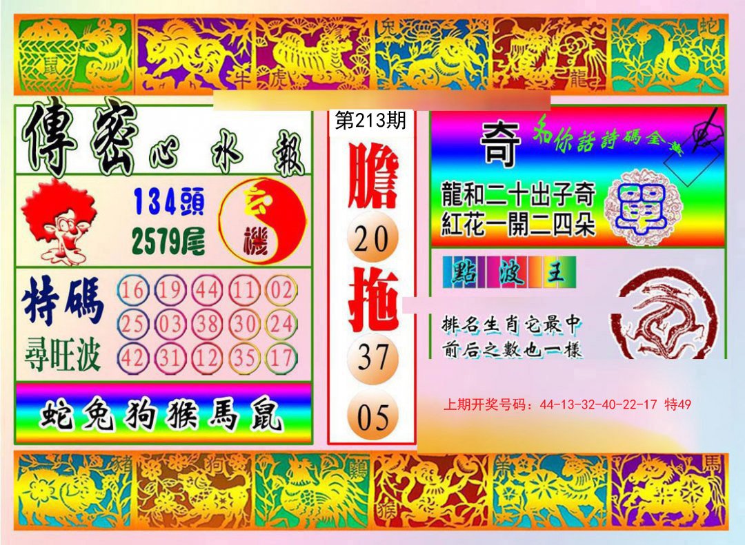 2024213期传密心水报