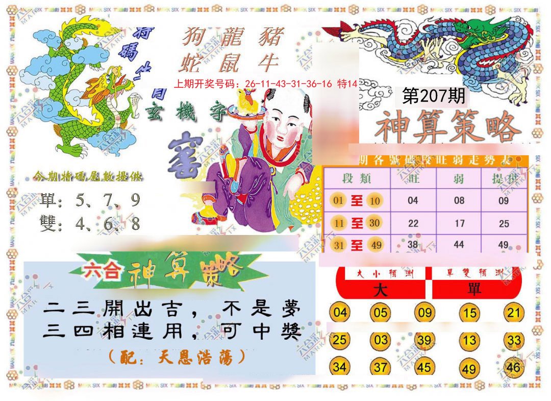2024207期神算策略