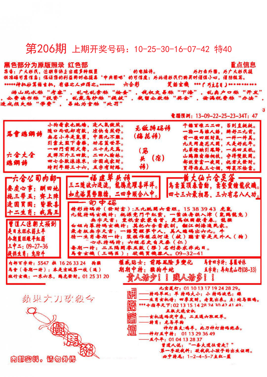 2024206期大刀彩霸王B