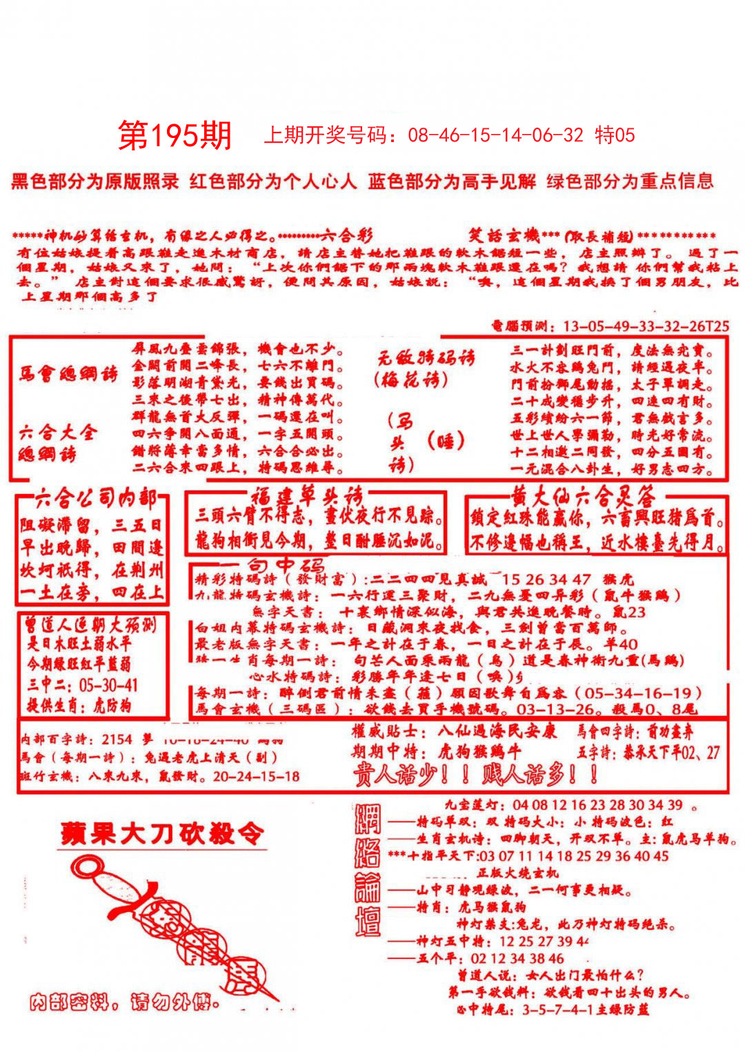 2024195期大刀彩霸王B