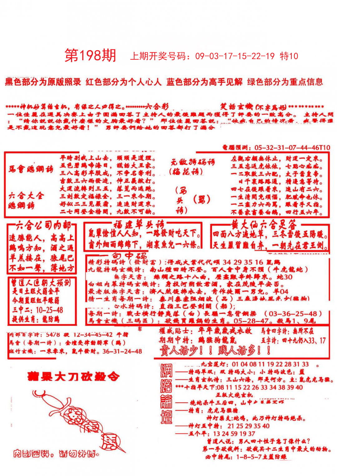 2024198期大刀彩霸王B