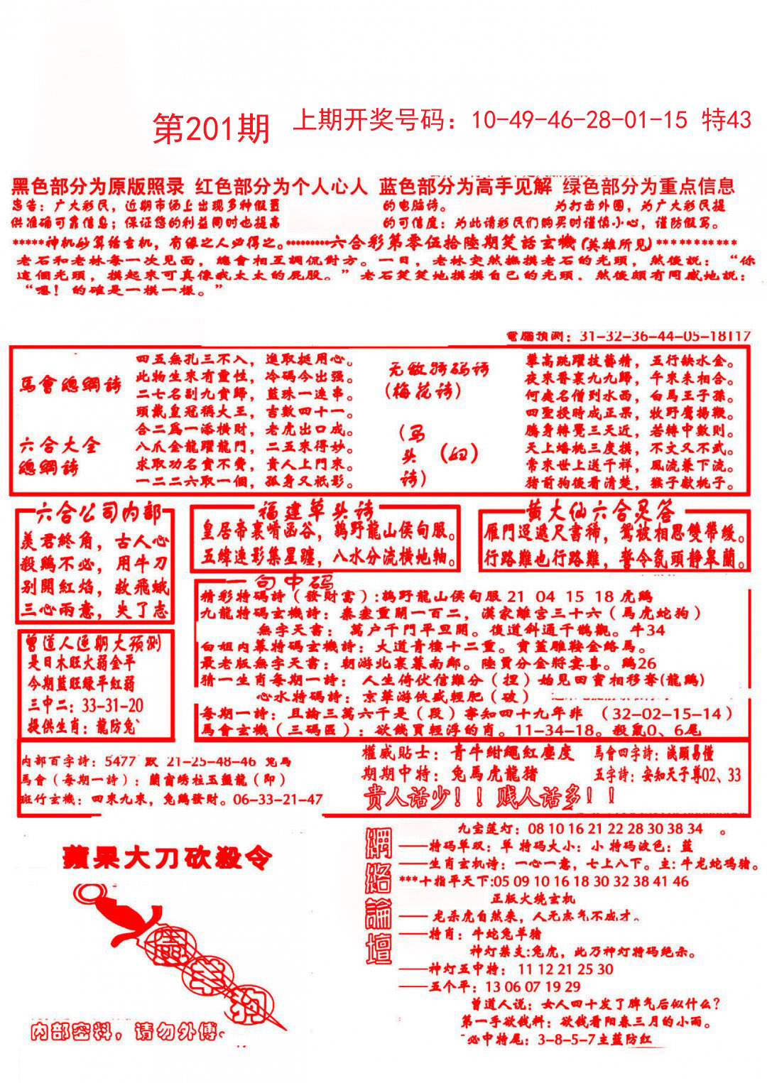 2024201期大刀彩霸王B