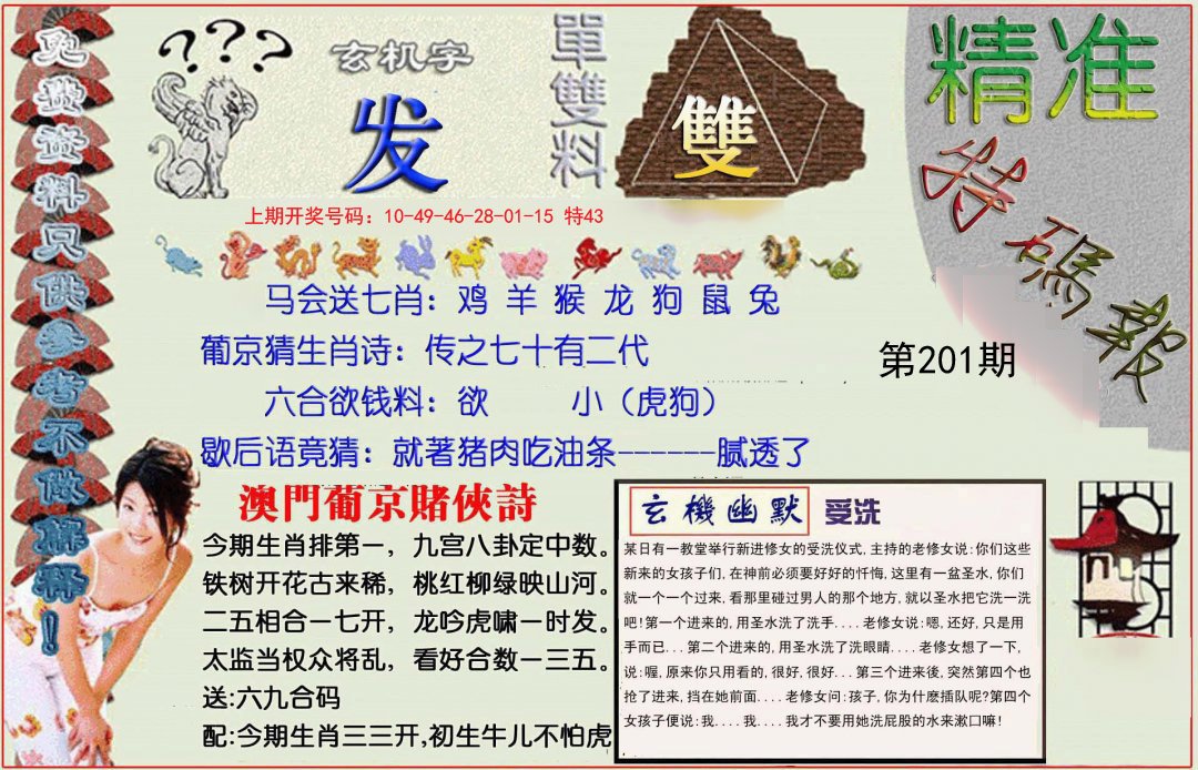 2024201期精准<特碼報>