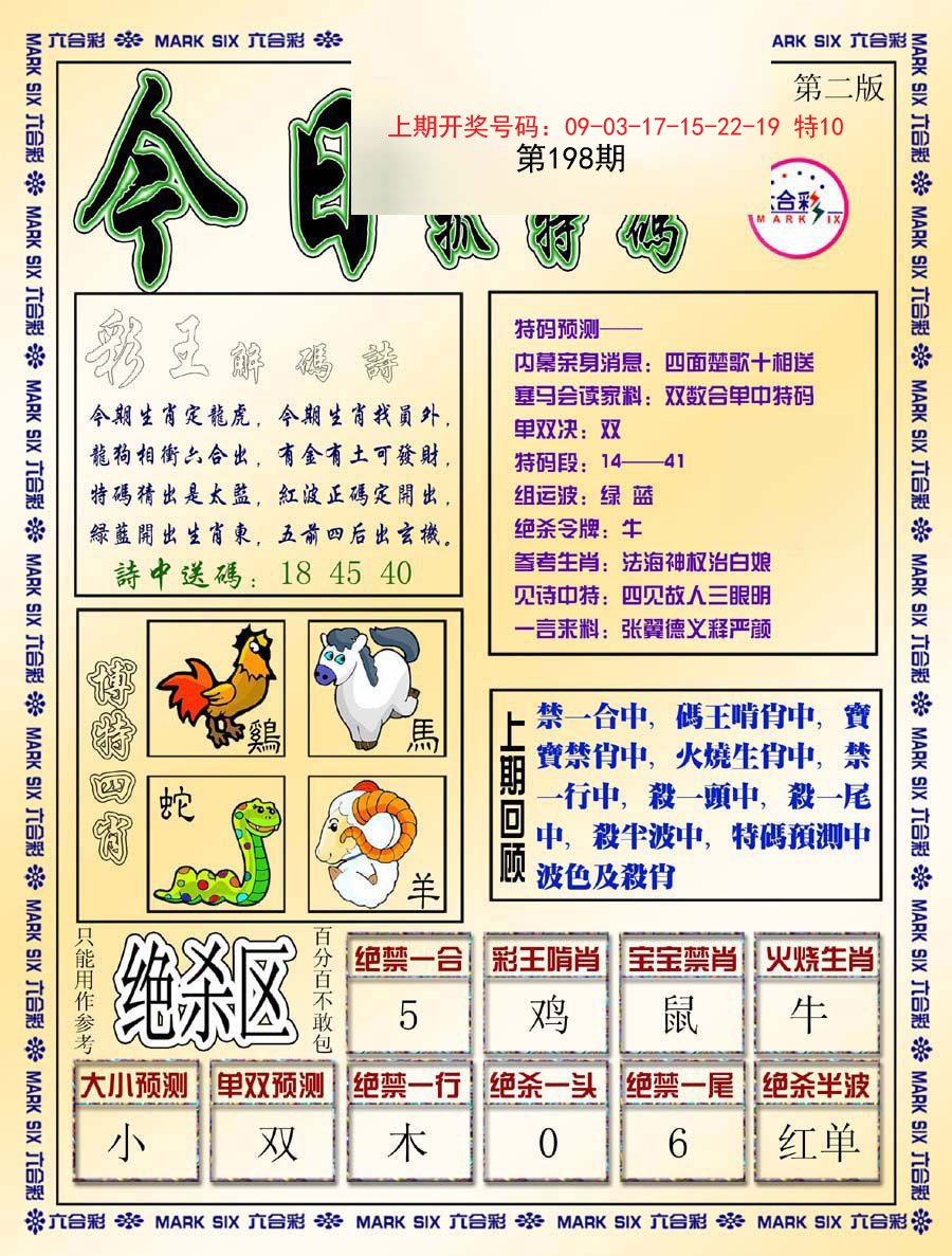 2024198期今日抓特码-B