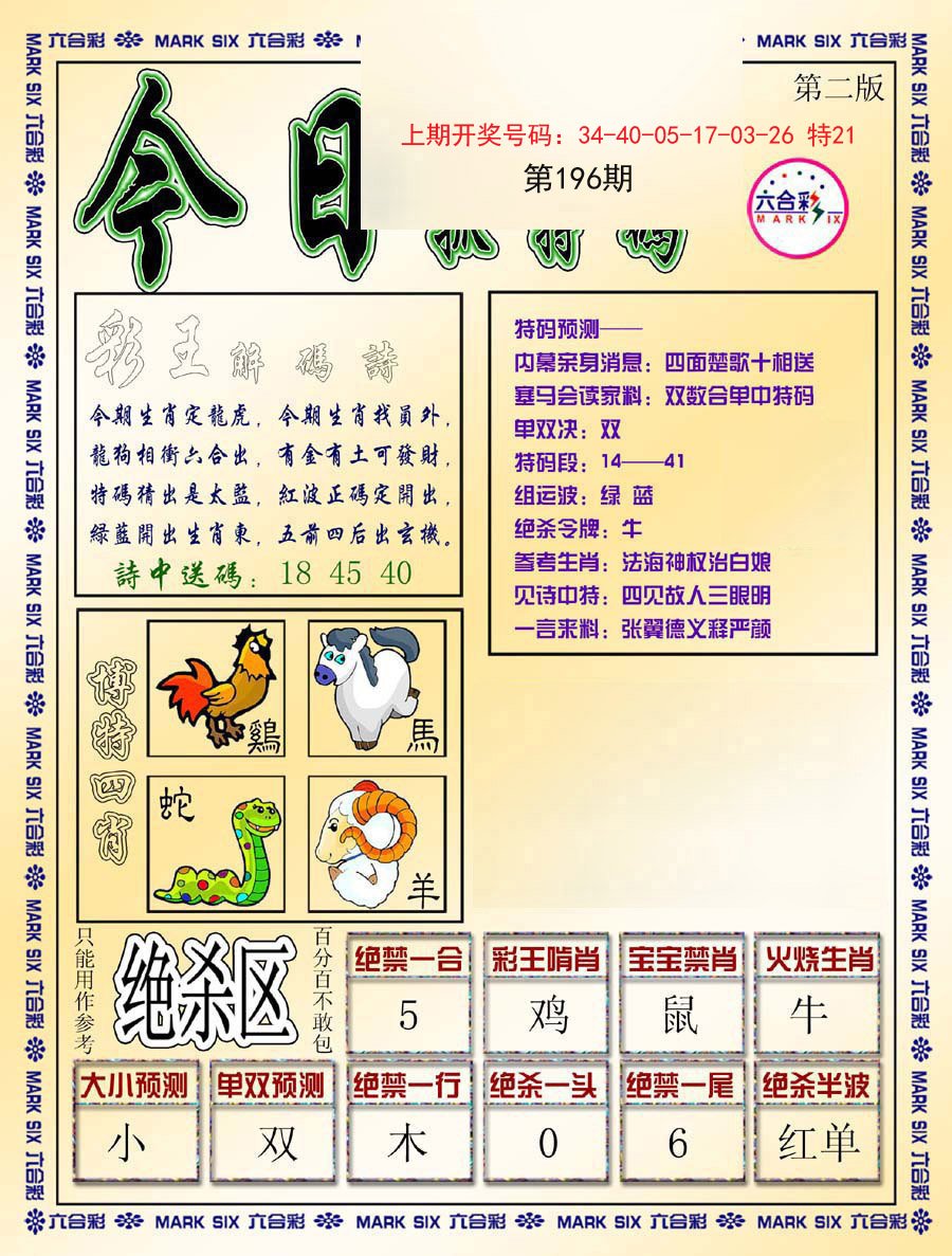2024196期今日抓特码-B