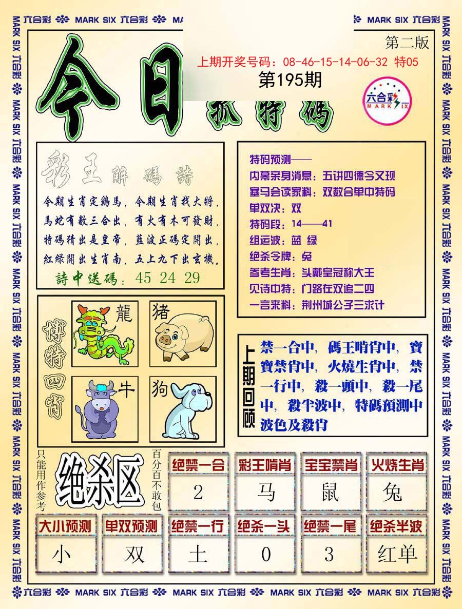 2024195期今日抓特码-B