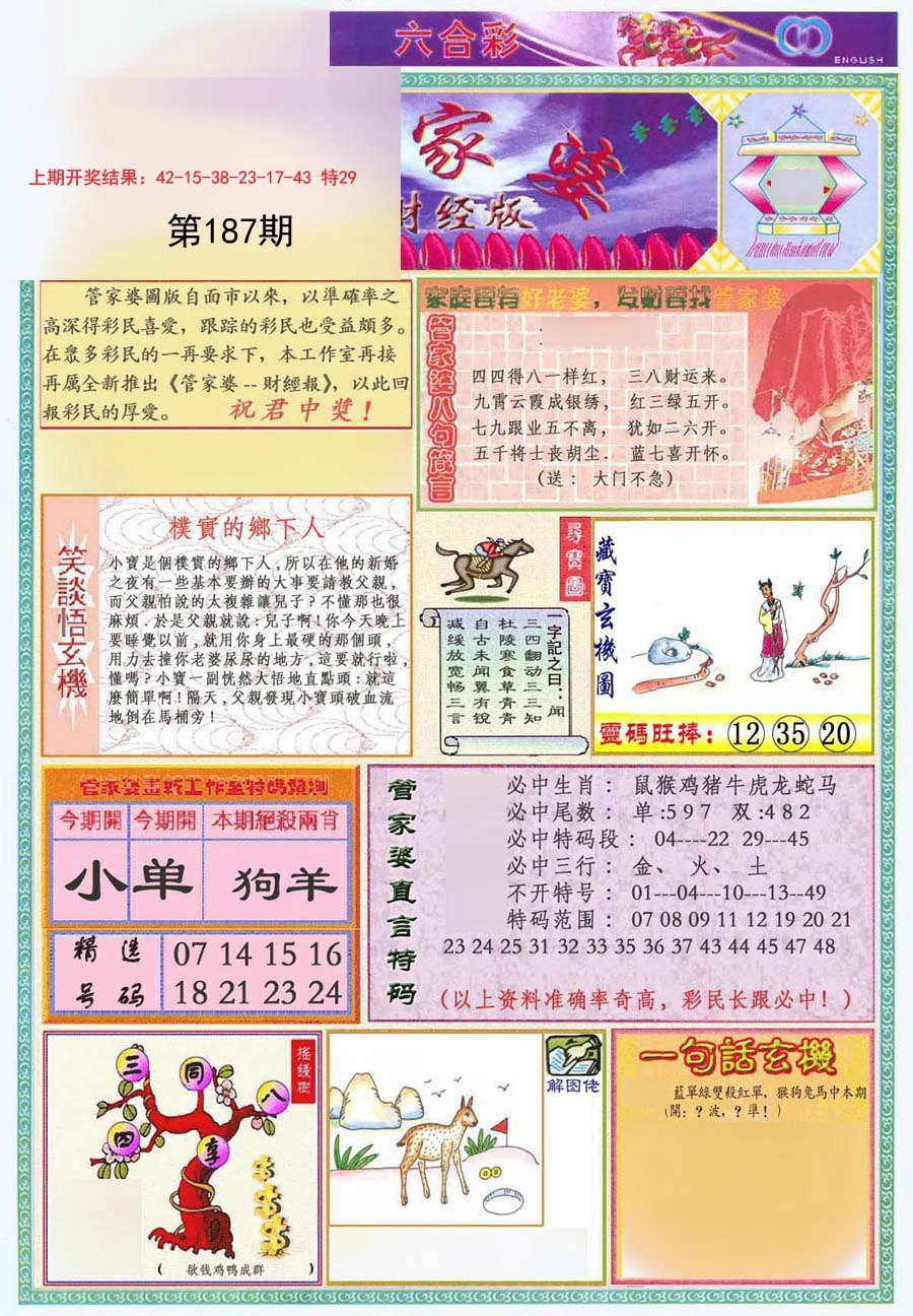 2024187期管家婆财经版