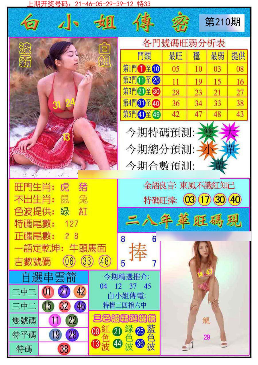 2024210期白小姐传密