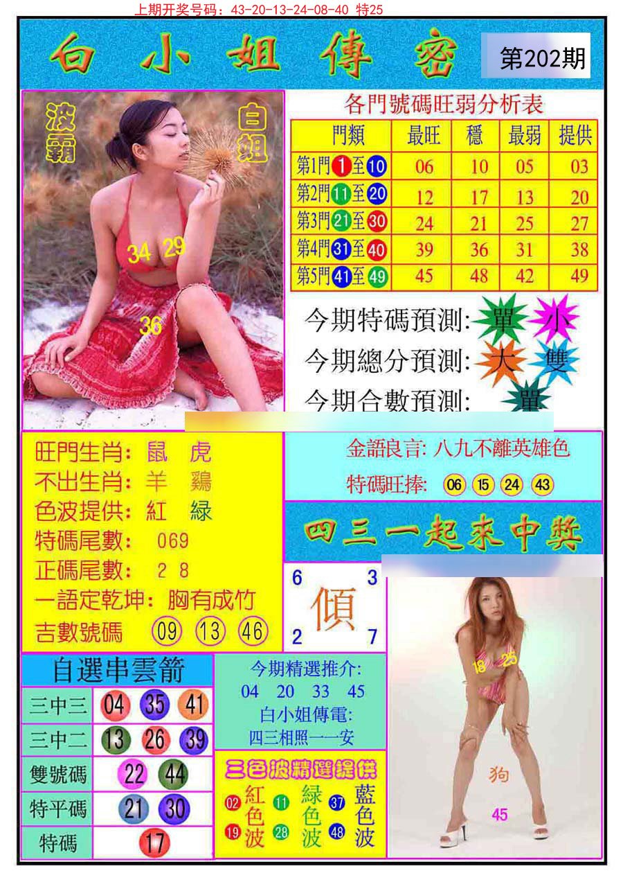 2024202期白小姐传密