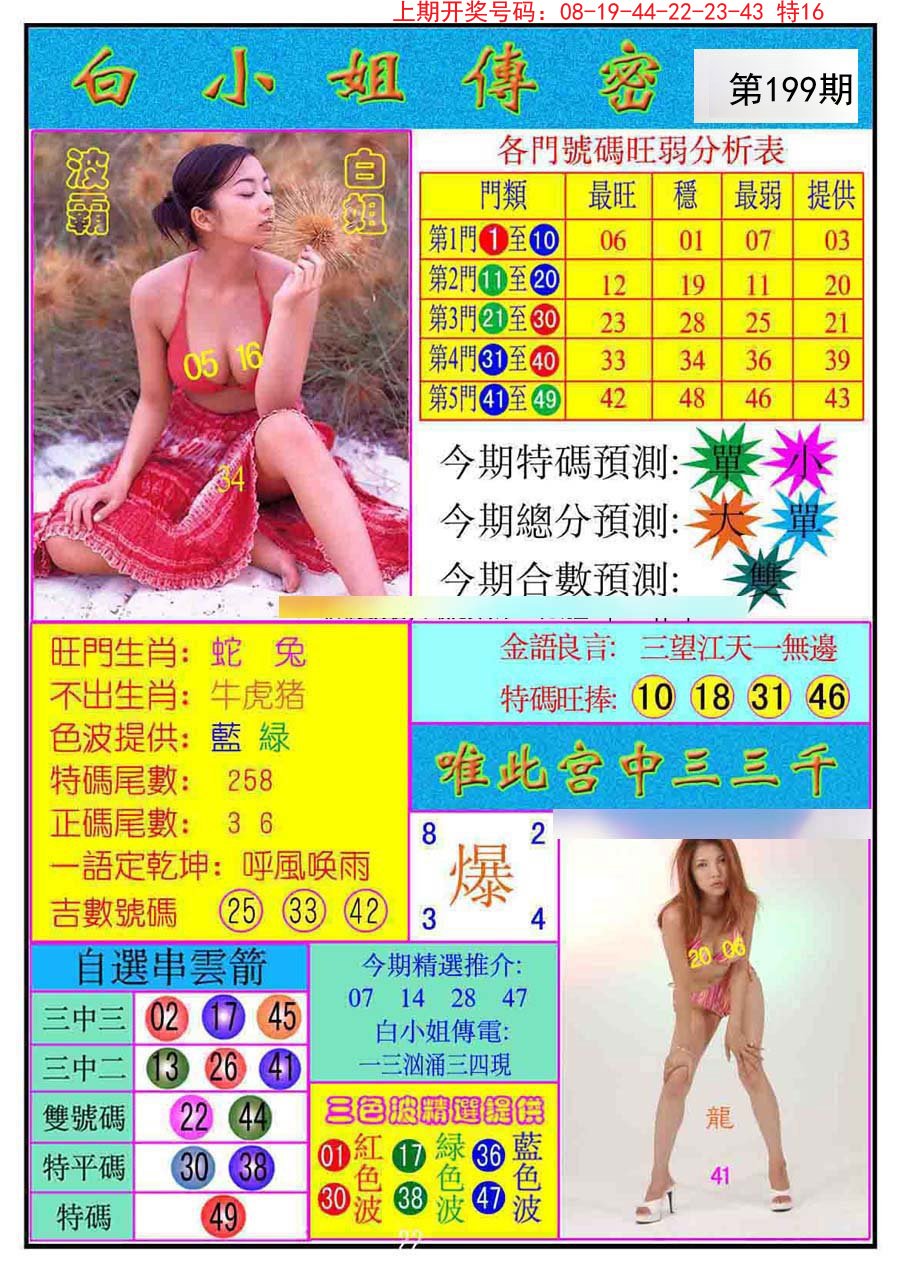 2024199期白小姐传密