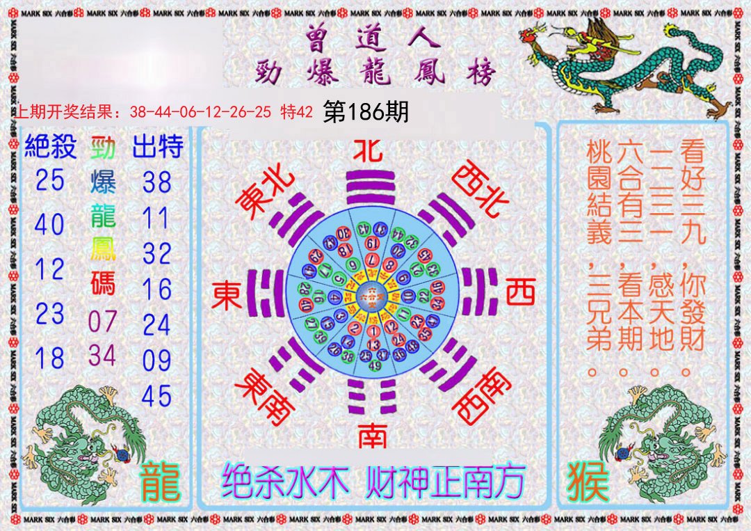 2024186期曾道人劲爆龙凤榜