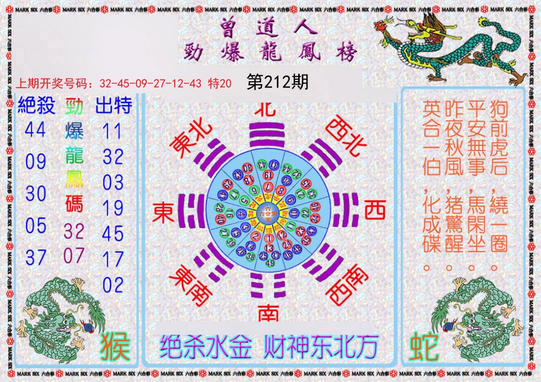 2024212期曾道人劲爆龙凤榜