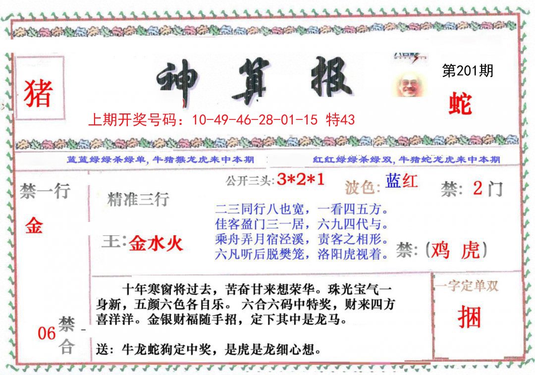 2024201期神算报